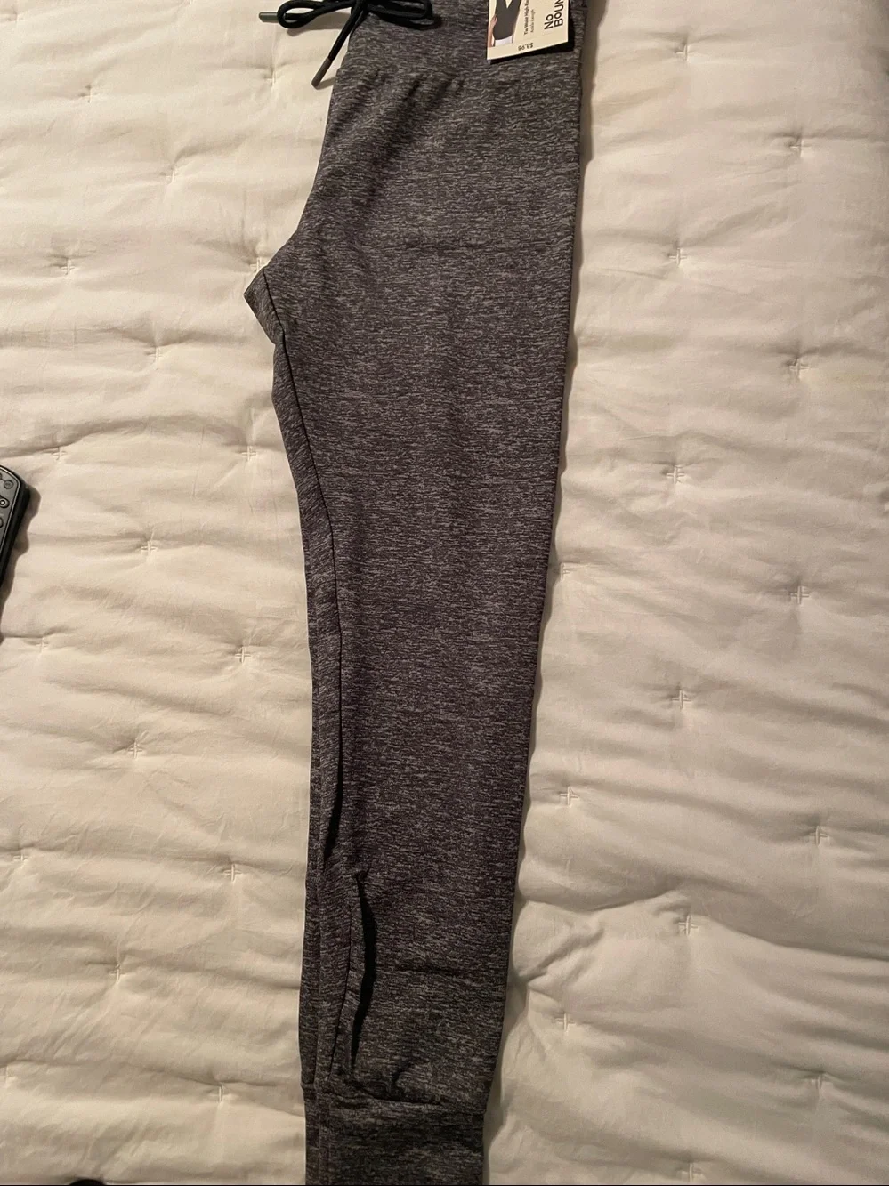 No Boundaries Gray Marled Tie-Waist High-Rise Leggings